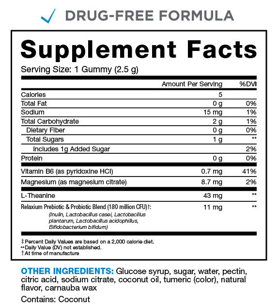 RELAXIUM® Calm Supplement Facts