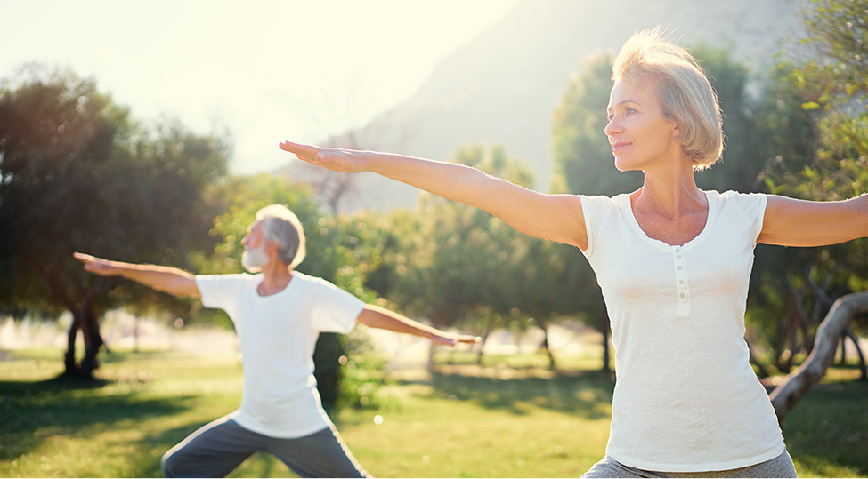 Men and women exercising