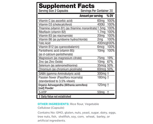 RELAXIUM® Calm Supplement Facts